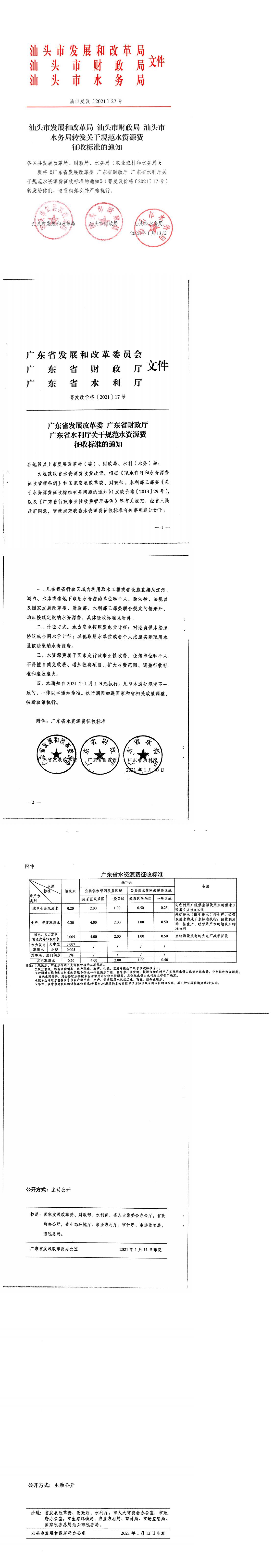 汕头市发展和改革局汕头市财政局汕头市水务局转发关于规范水资源费征收标准的通知_0.jpg